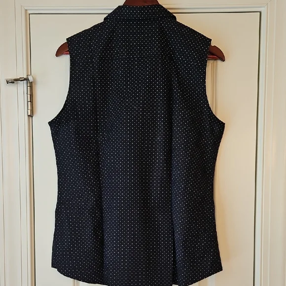 Eddie Bauer NAVY Blue Tailored Blouse - Picture 2 of 4